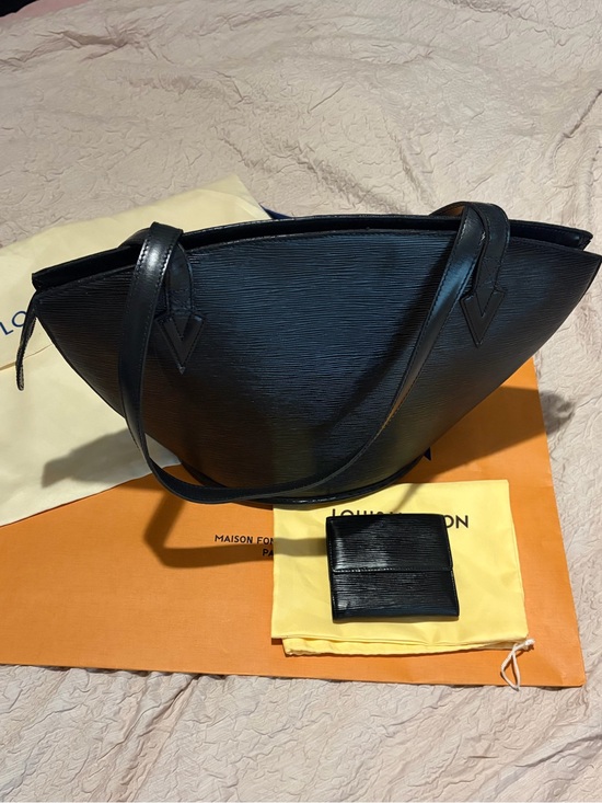 Louis Vuitton Handbags - LOUIS VUITTON St. Jacques Epi Large Black Tote Bag And Matching Wallet Set